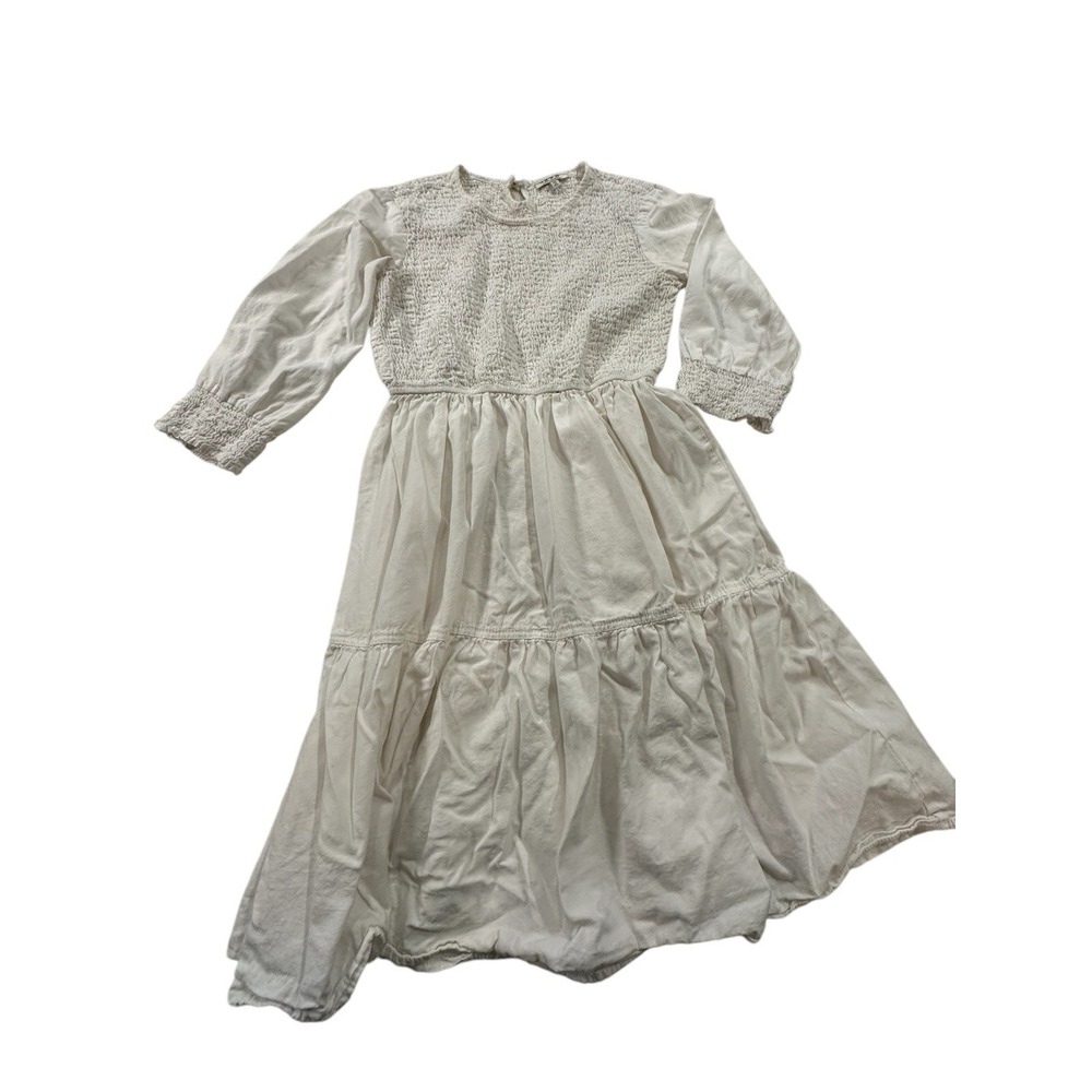 MPH Collection Dress Women's Button 3/4 Sleeve Above‎ Knee Size Medium Off White